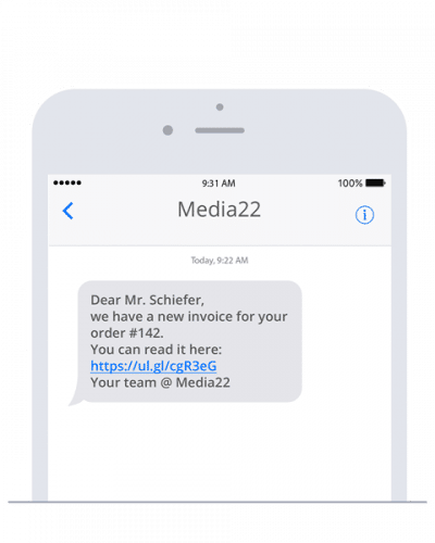 Example of an automated SMS with Akaunting