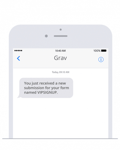 Always up to date: Send SMS with Grav